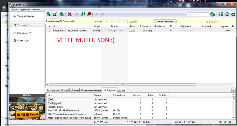  uTorrent - Bit Torrent Finding Peers Hatasına %100 Çözüm