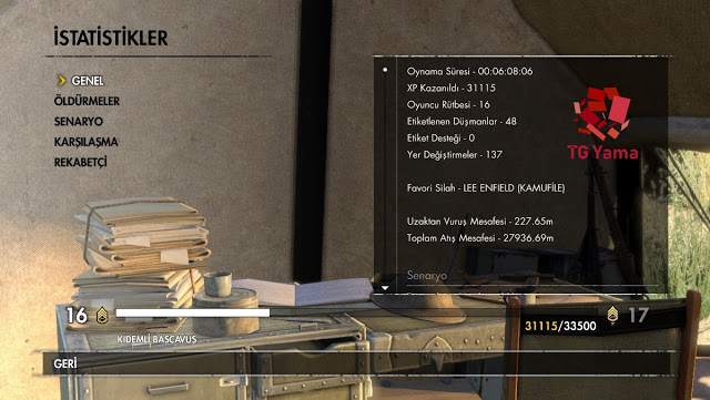 Sniper Elite 3 - %100 Türkçe Yama v3.3