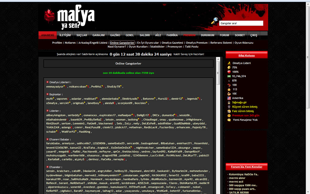  Online Mafya Oyunu - Omafya.com , Omafya.net [Rehber] - Herşey içeride..