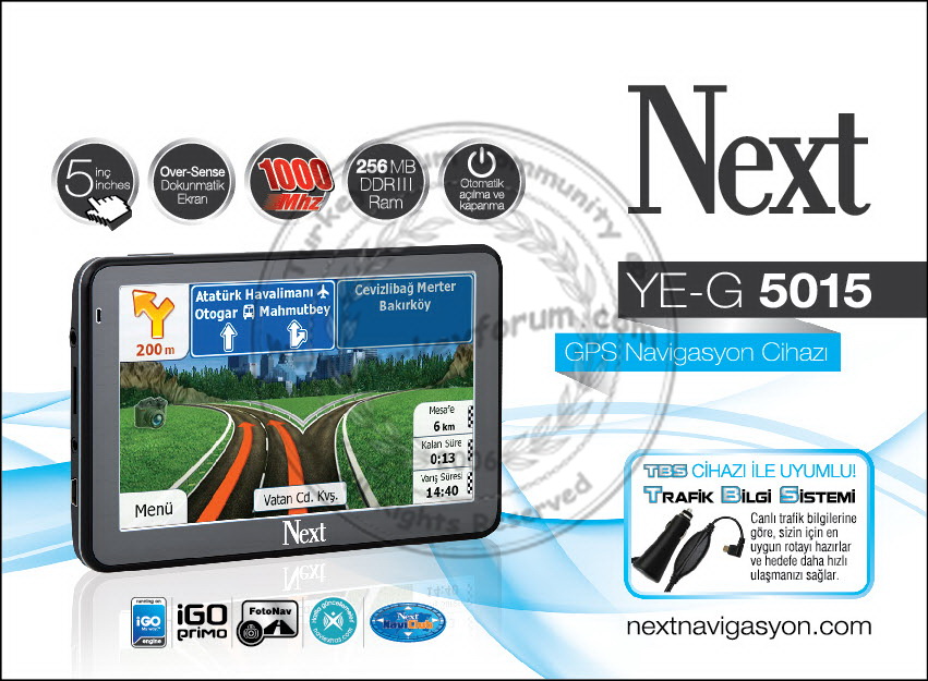  Next 'ten 2013 Model YE-G 5015 ve YE-G 5055 (AtlasVI, 256MB DDR3,1Ghz,Oto On/Off)