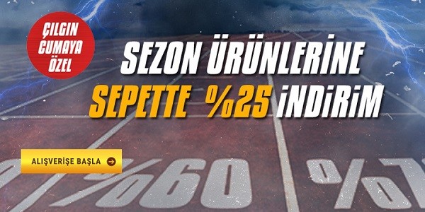 Sportive de Sezon Ürünlerinde Sepette NET %25 İndirim