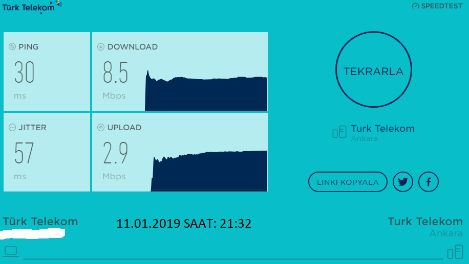 Türk Telekom 1 Ocak 2019 İtibari ile Hız Düşmesi Yaşayanlar