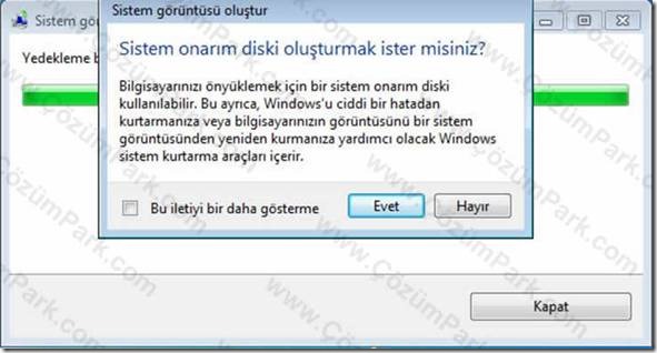  - Windows 7 Disk Görüntüsü(Image) Alma -