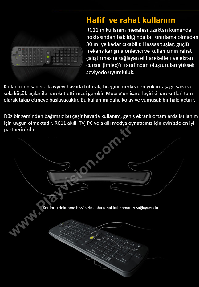  PlayVision Measy RC11 Hareket Sensörlü Air Mouse