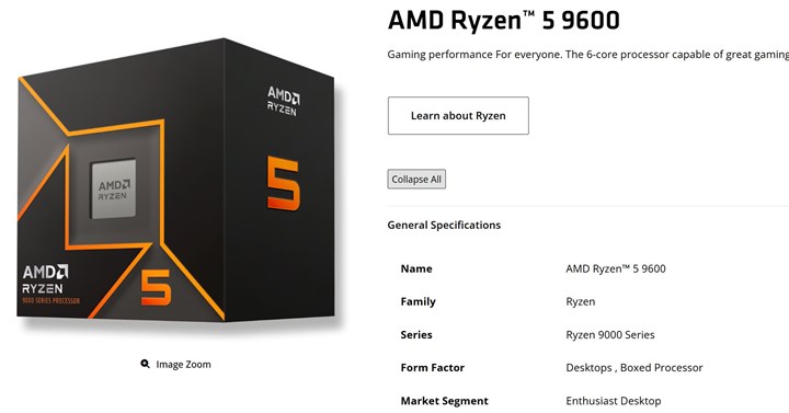 AMD Ryzen 5 9600 sessizce tanıtıldı: İşte özellikleri