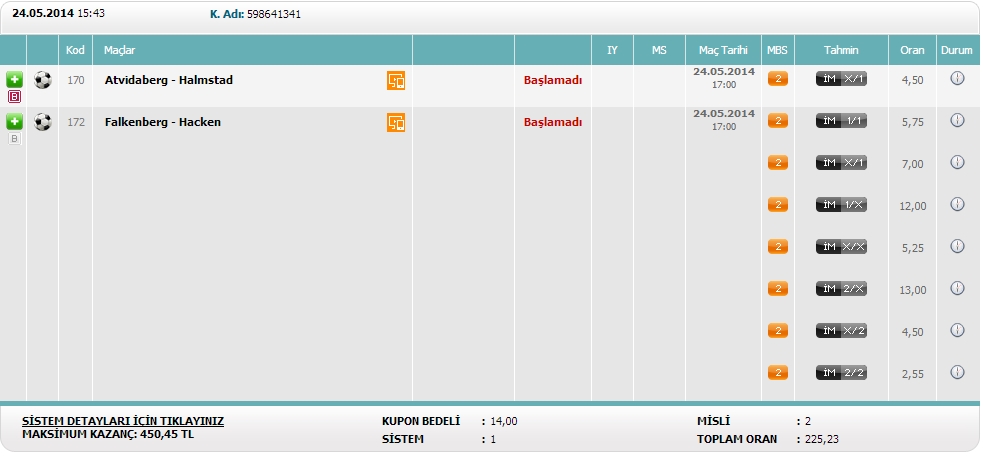  Arkadaslar yeni bir sistem test ediyorum (gercek parayla oynanmıcak)