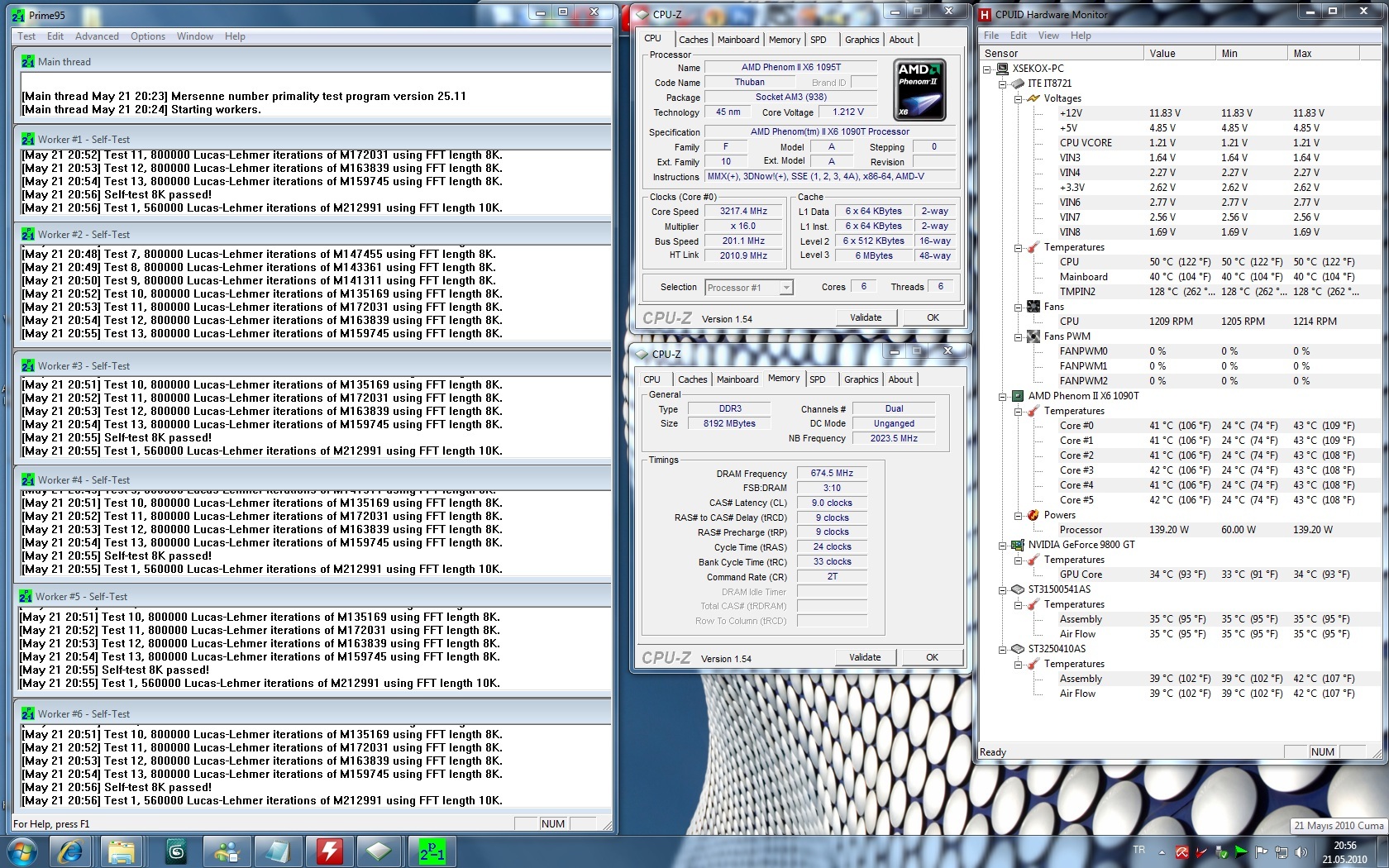  AMD X6 1090t + ASUS M4A89GTD PRO 4.1GHZ