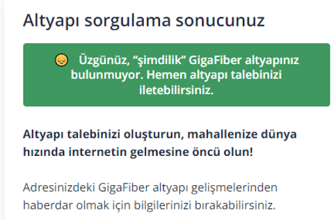 Harika ! 20 hafta sonra gigafiber evinizde !