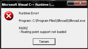  Runtime Error!  R6002 Hatası (SSli)