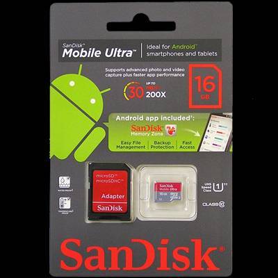  SANDISK 16 GB MICRO SD CLASS 10 ULTRA