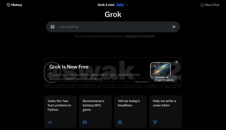 X'in yapay zekası Grok, ücretsiz kullanılabilecek