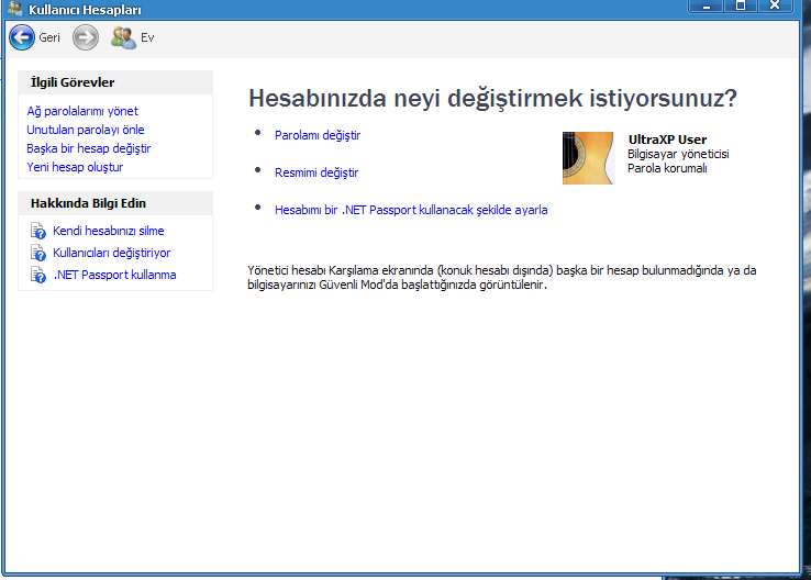  Xp'ye parola koyma sorunu..!
