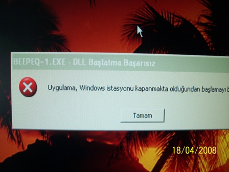  XP KAPANIRKEN HATA VERİYOR ..ACİL YARDIM..