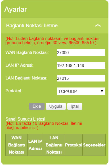 4.5G Turkcell VINN WiFi MW40V1 - Port Yönlendirme Problemi