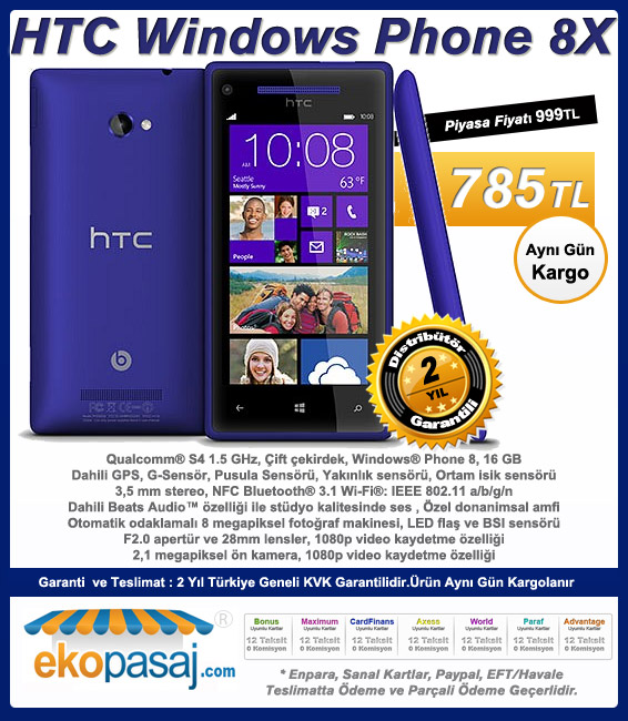  HTC Windows Phone 8x Sıcak Fırsat