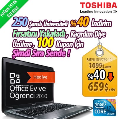  TOSHIBA SATELLITE P755-10J Notebook Şok Fiyat