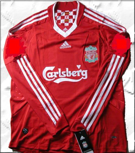  08/09 sezonu orjinal Liverpool(Home) Maç forması(Uzun kollu/etiketli/sıfır)
