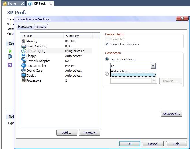  vmware de çalışan bir sistem varsa, açılış cd ile nasıl başlata bilirim.