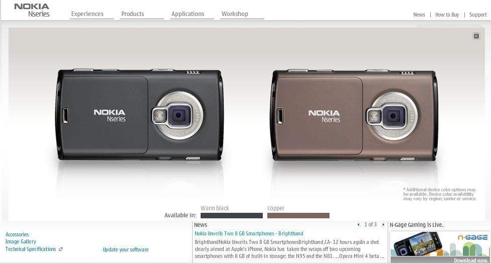 N95 8gb ın "Copper" adında kahverenginde bi renk seçeneği daha va...