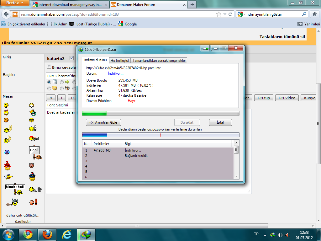  IDM Chrome'dan yavaş.