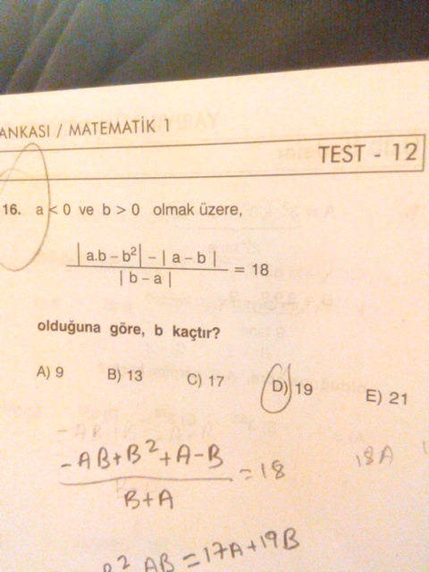  mat 1 mutlak değer soruları