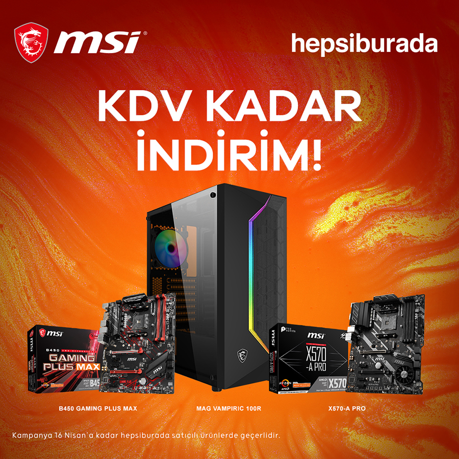 MSI Ürünlerinde Hepsiburada KDV İndirimi!