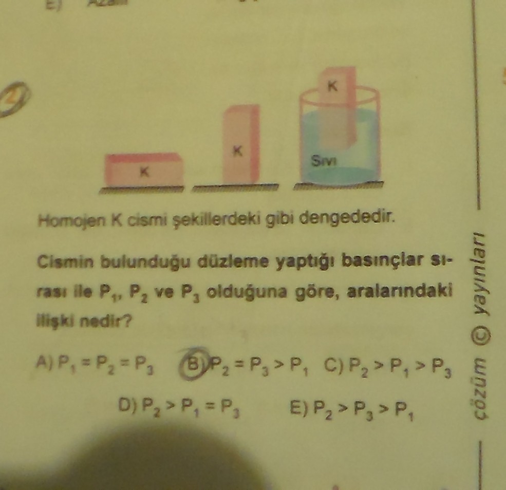  11. sınıf fizik basınç soruları