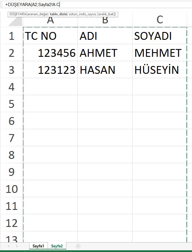 Excel'de büyük sorunum var