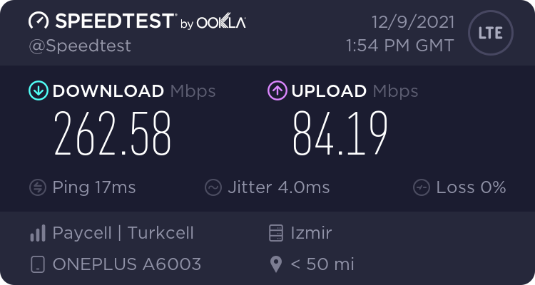 TÜM OPERATÖRLER 4,5G HIZ TESTİ [ANA KONU] 5G YE DOĞRU ADIM ADIM