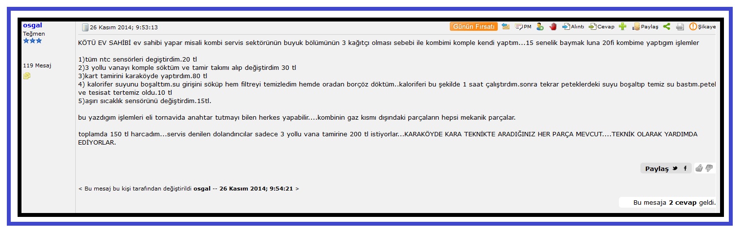 ***KOMBİ ARIZALARI*** [ANA KONU]