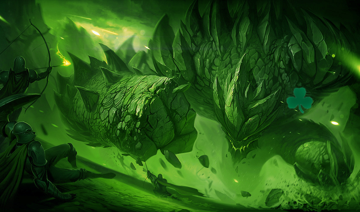  DH'ye Özel, Riot'tan önce Shamrock Malphite Splash art.