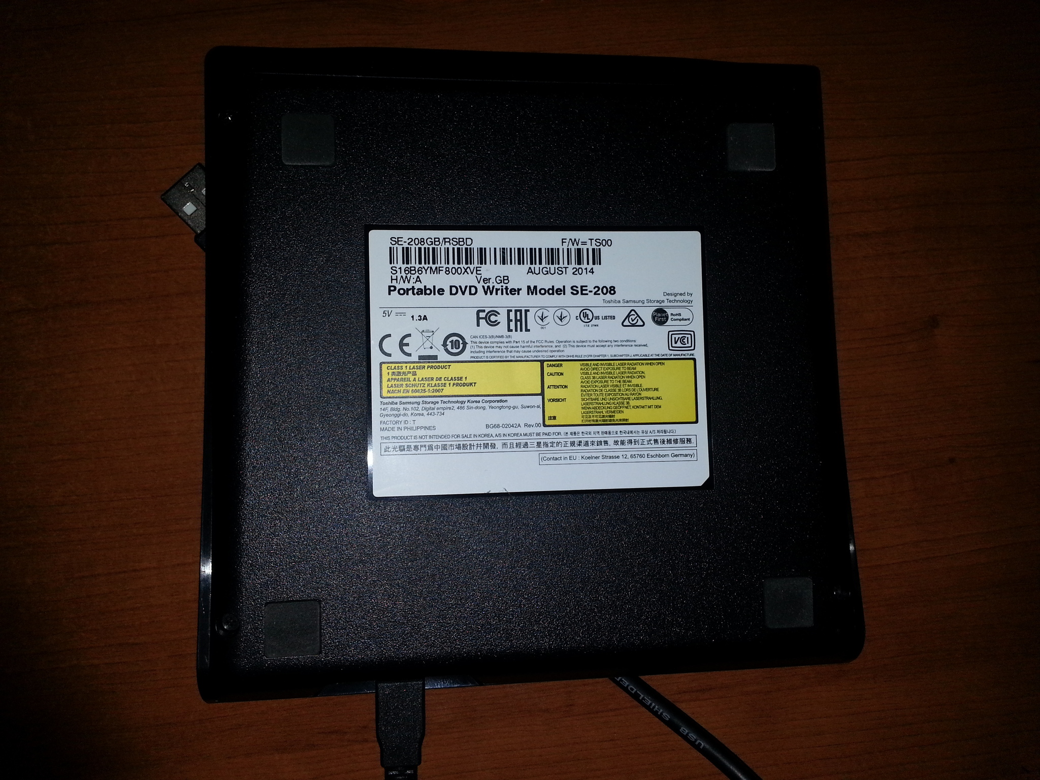 samsung portable dvd writer se-208 does not work