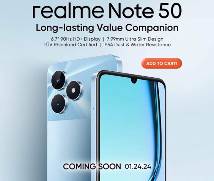 Realme Note 50 ortaya çıktı