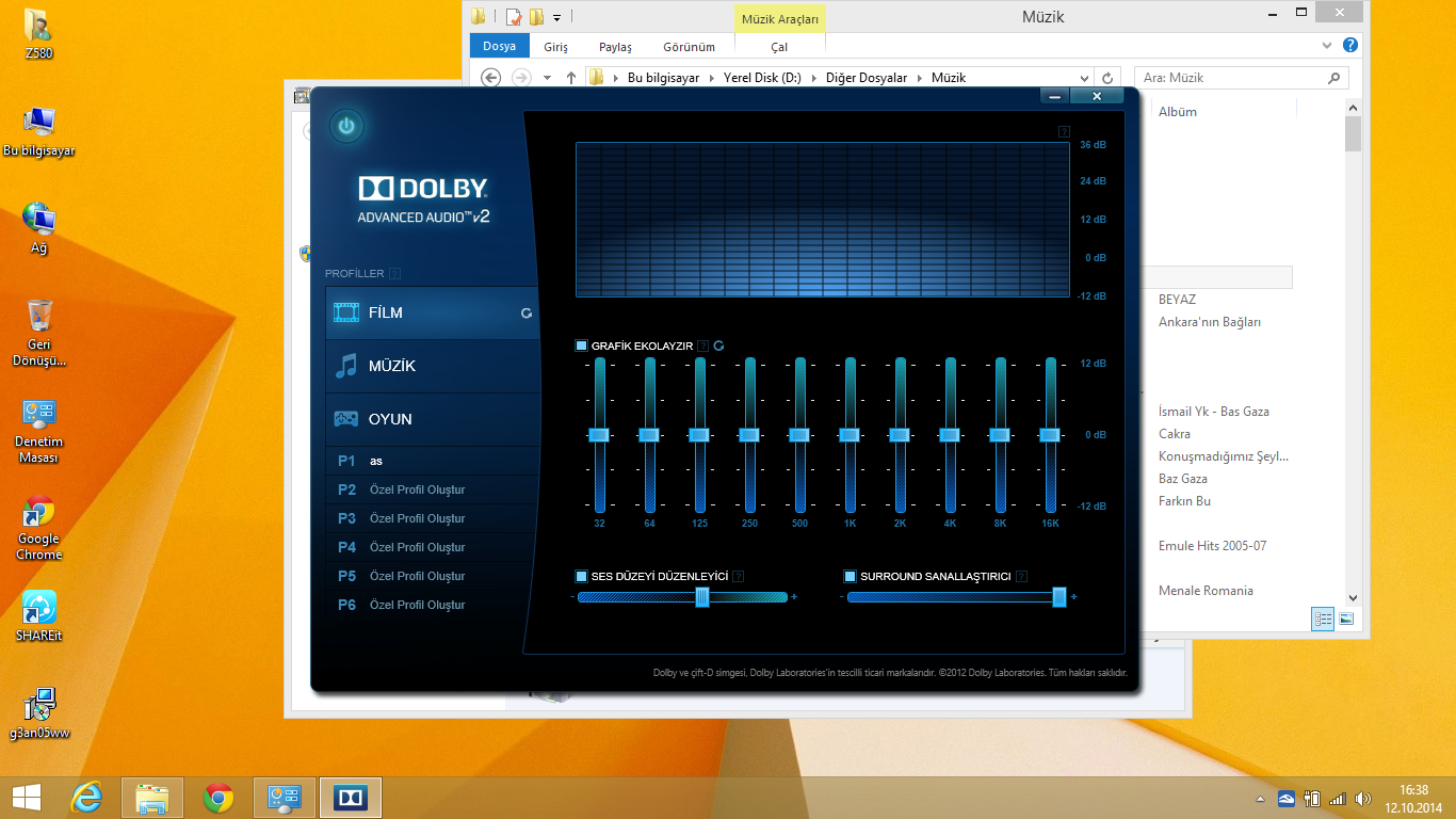  Dolby Home Theater V4 Windows 8.1 sorunu