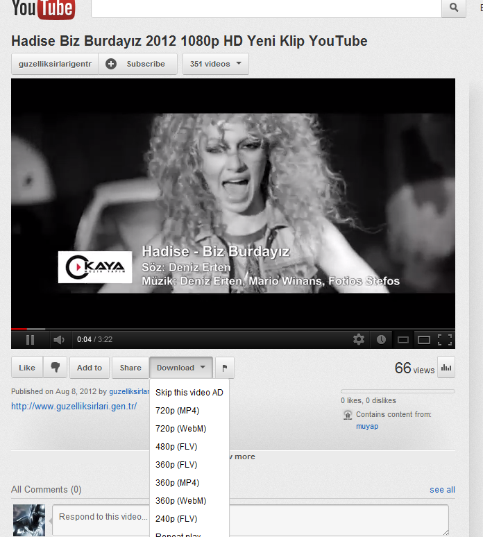  Youtube video download için Chrome aracı!