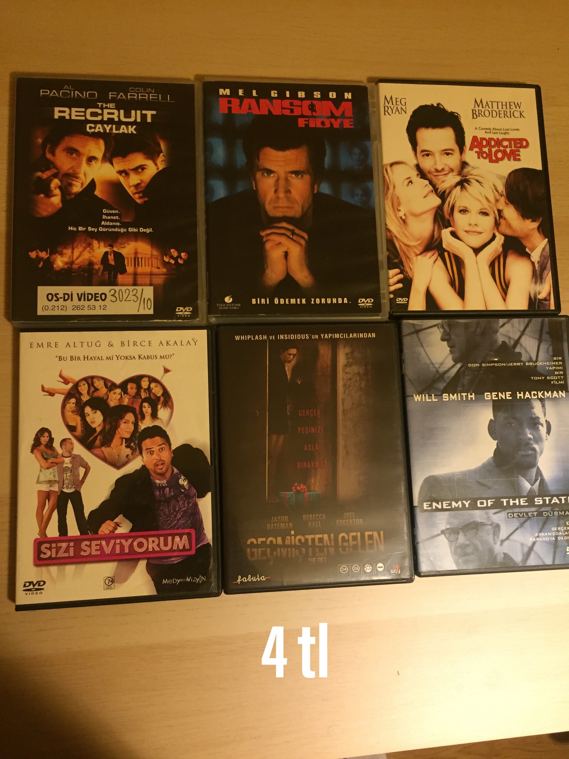 Arşivimden Satılık DVD Filmler Adet 3-8 lira 