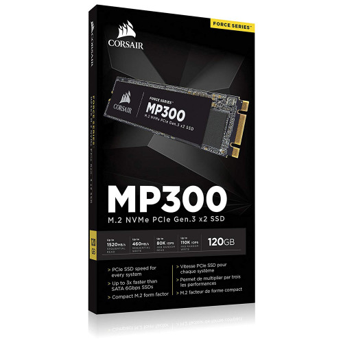 Sıfır Corsair Force MP300 120GB 1520MB/s-460MB/s NVMe PCIe M.2 SSD