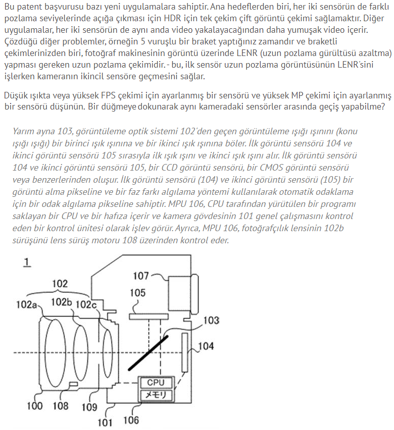 Canon iki sensörlü kamera