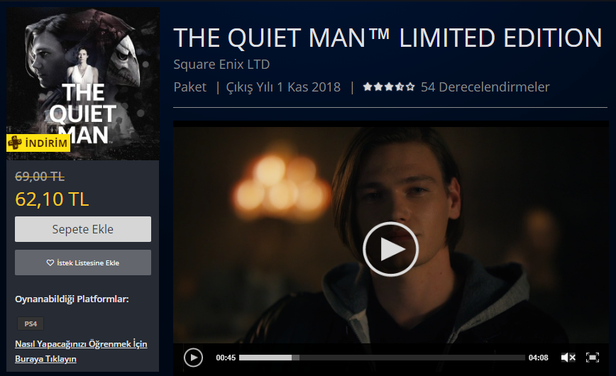 The Quiet Man (PS4 Türkçe çıktı)