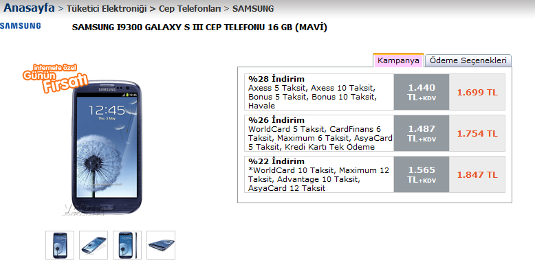  Samsung i9300 Galaxy S III  için Sıcak Fırsatlar