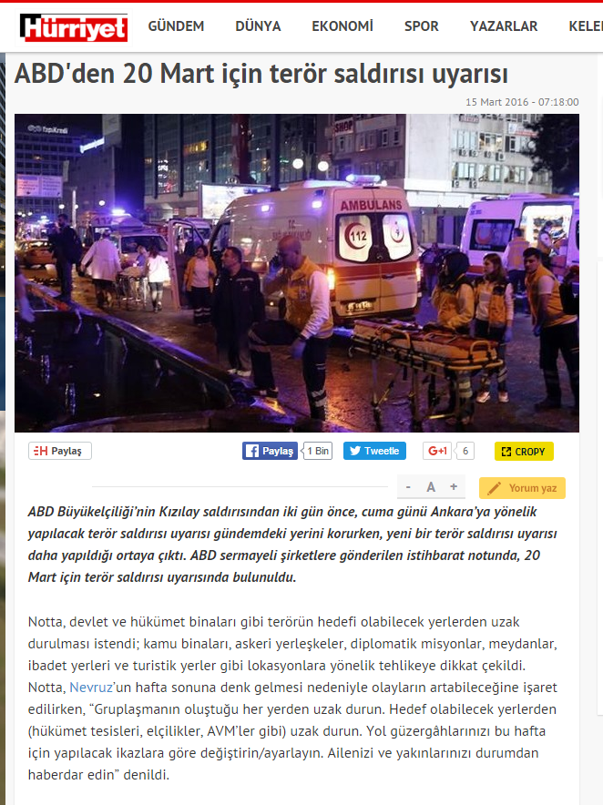  Amerika yine uyardı. 20 Martta dikkat edin.
