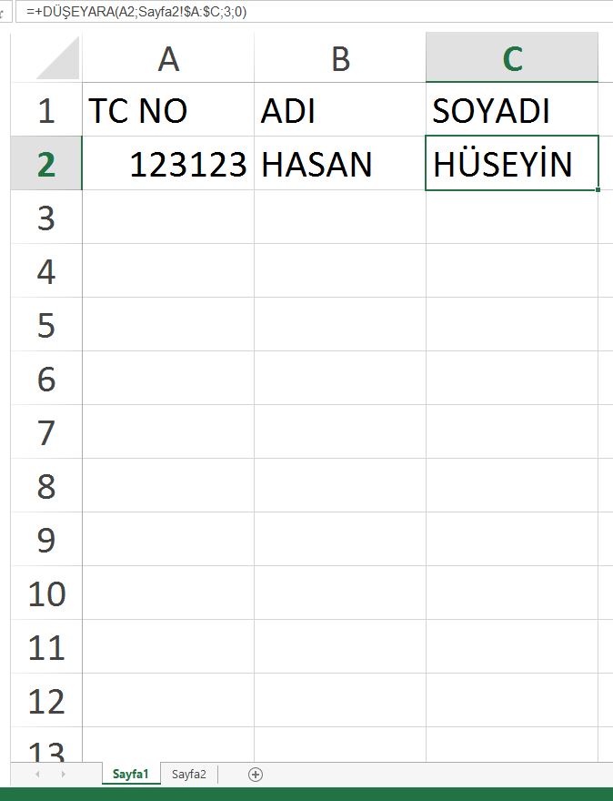 Excel'de büyük sorunum var