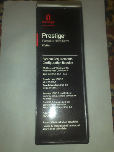  Iomega Prestige Portable 1TB USB3.0