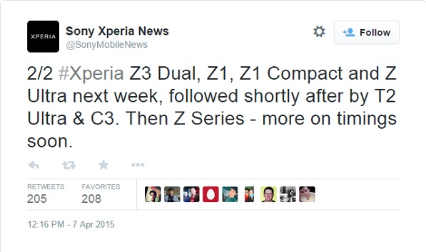 Sony: Xperia Z3 Dual, Z1, Z1 Compact, ve Z Ultra cihazlarına Lollipop güncellemesi haftaya geliyor