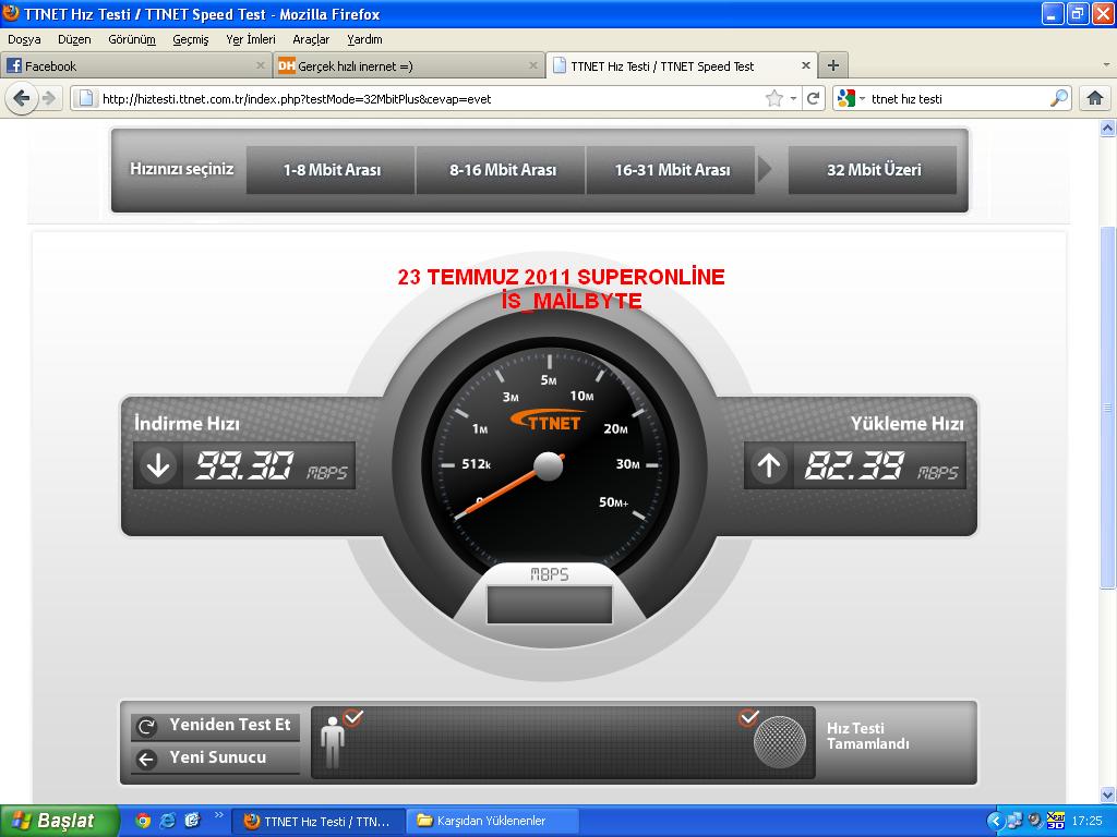  Evet internet hızımın artmasına son dakikalar :D