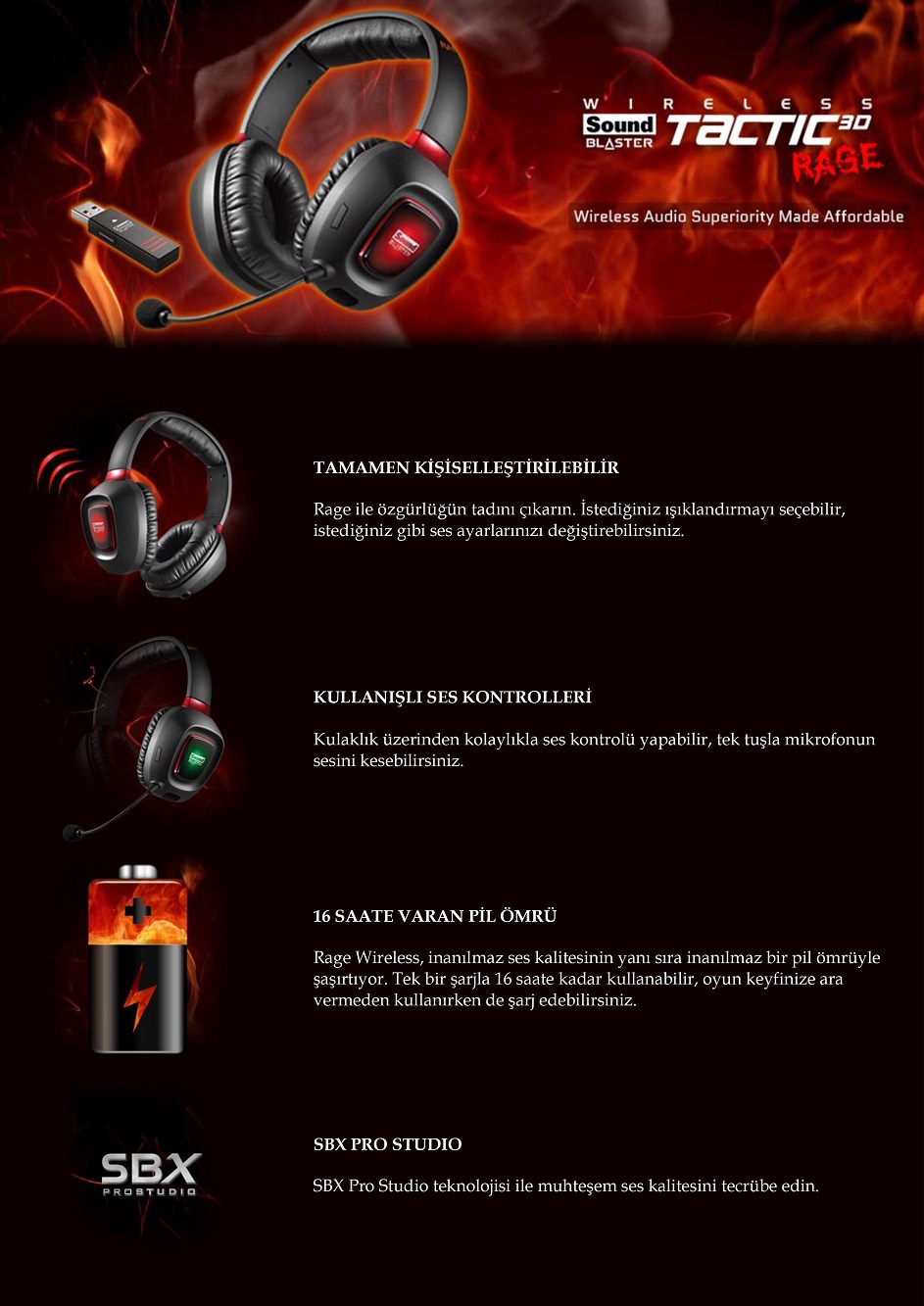  Satılık > Creative TACTIC 3D Rage Wireless (135 TL Faturalı,Kutulu,Garantili)
