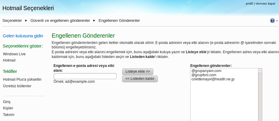 Hotmailde gelen mailleri engelleme
