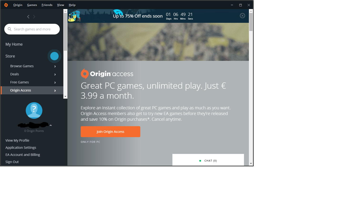 Origin setup