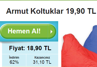  Armut Koltuklar 19.90 TL