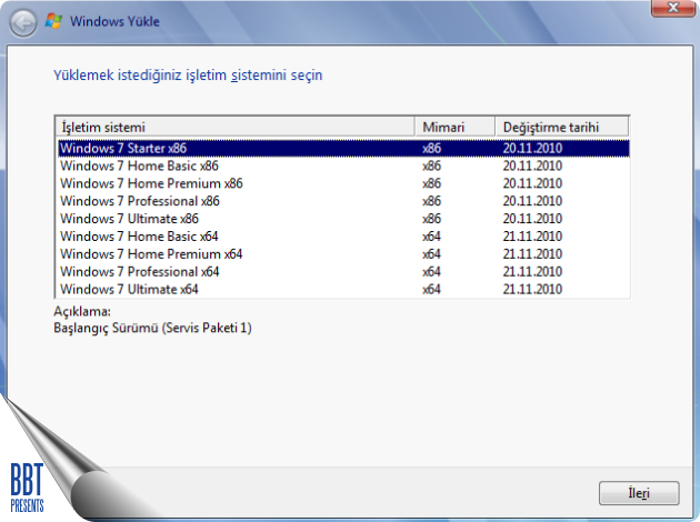  Windows 7 SP1 Hepsi Bir Arada (All In One/AIO) ISO & USB Bellek Hazırlama
